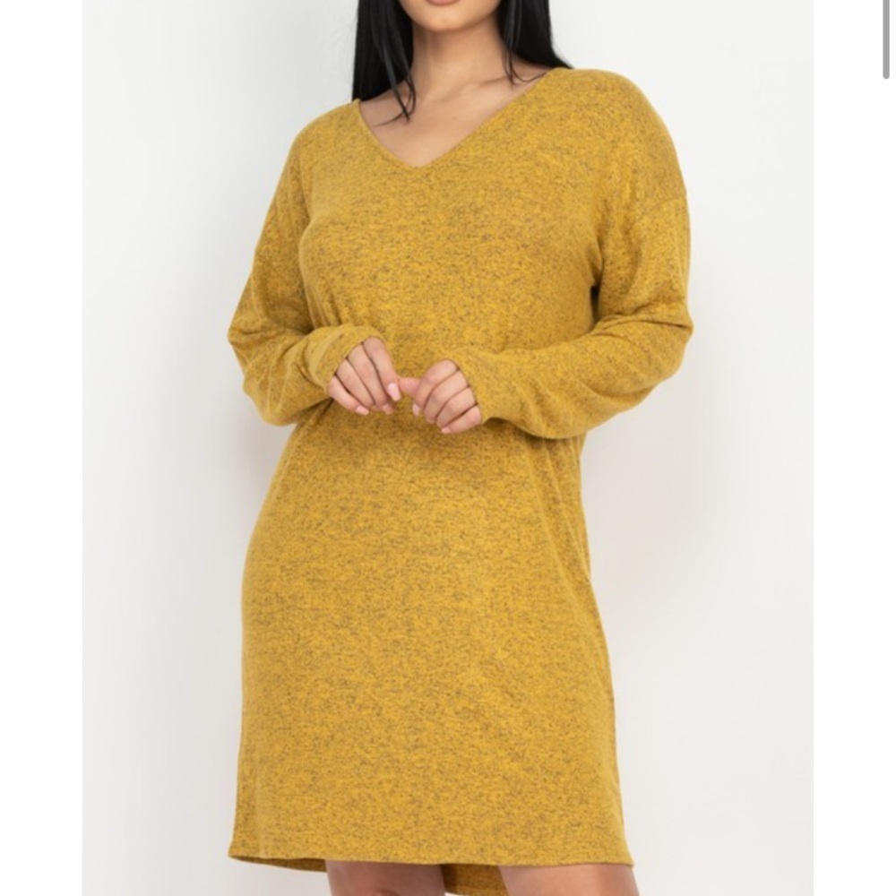 Mustard knit loss fit dress